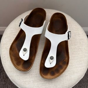 Birkenstock Gizeh Birko-Flor Flip Flop White Size 41 (US 10)